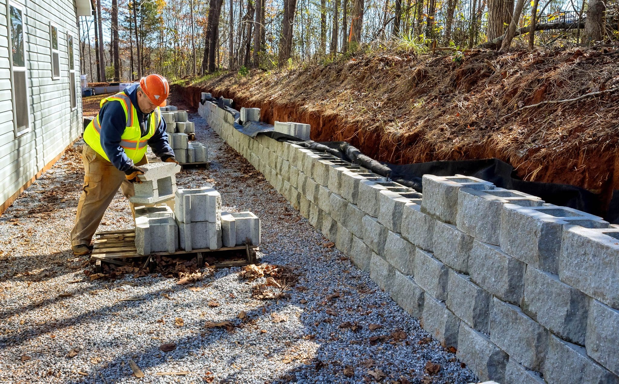Retaining Wall Installation in Elkhart project 1